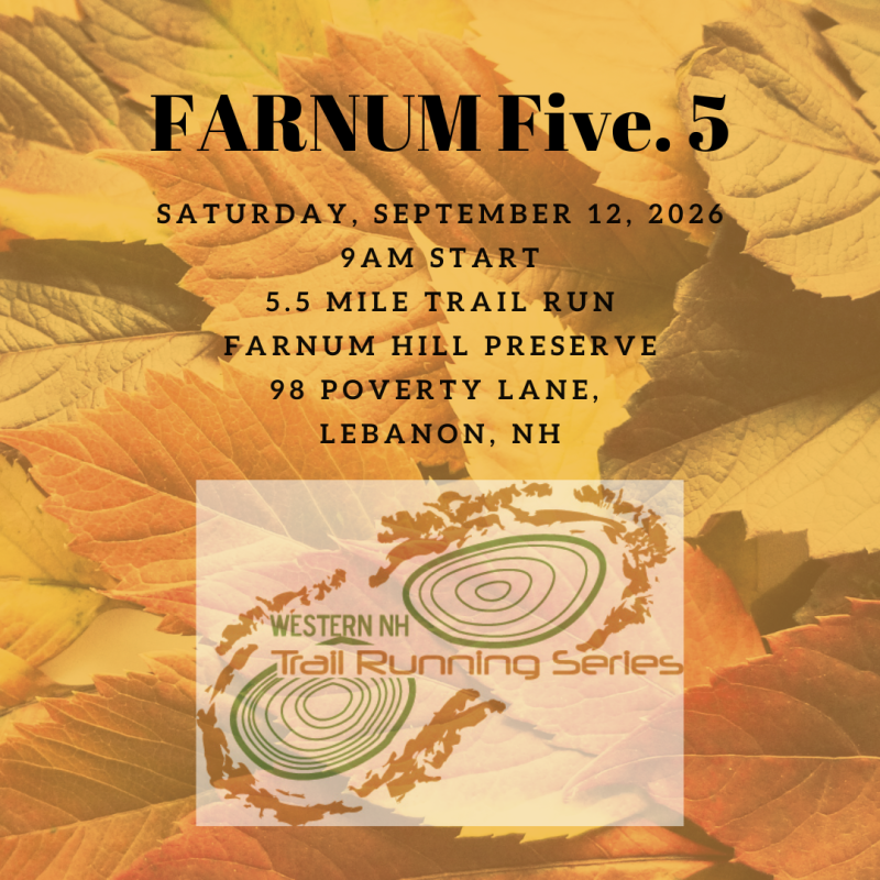 poster for farnum five.5 with picture of leaves and date of september 12, 2026